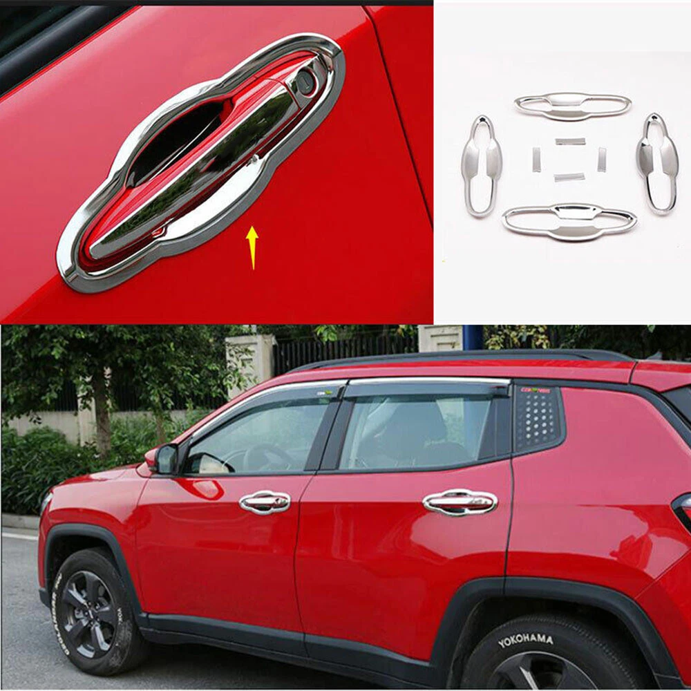 Jeep Compass门碗镀铬饰框安装效果参考
